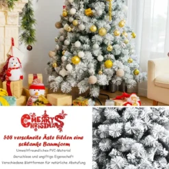 180 cm Hoher Verschneiter Schlanker Weihnachtsbaum Künstlicher Weihnachtsbaum