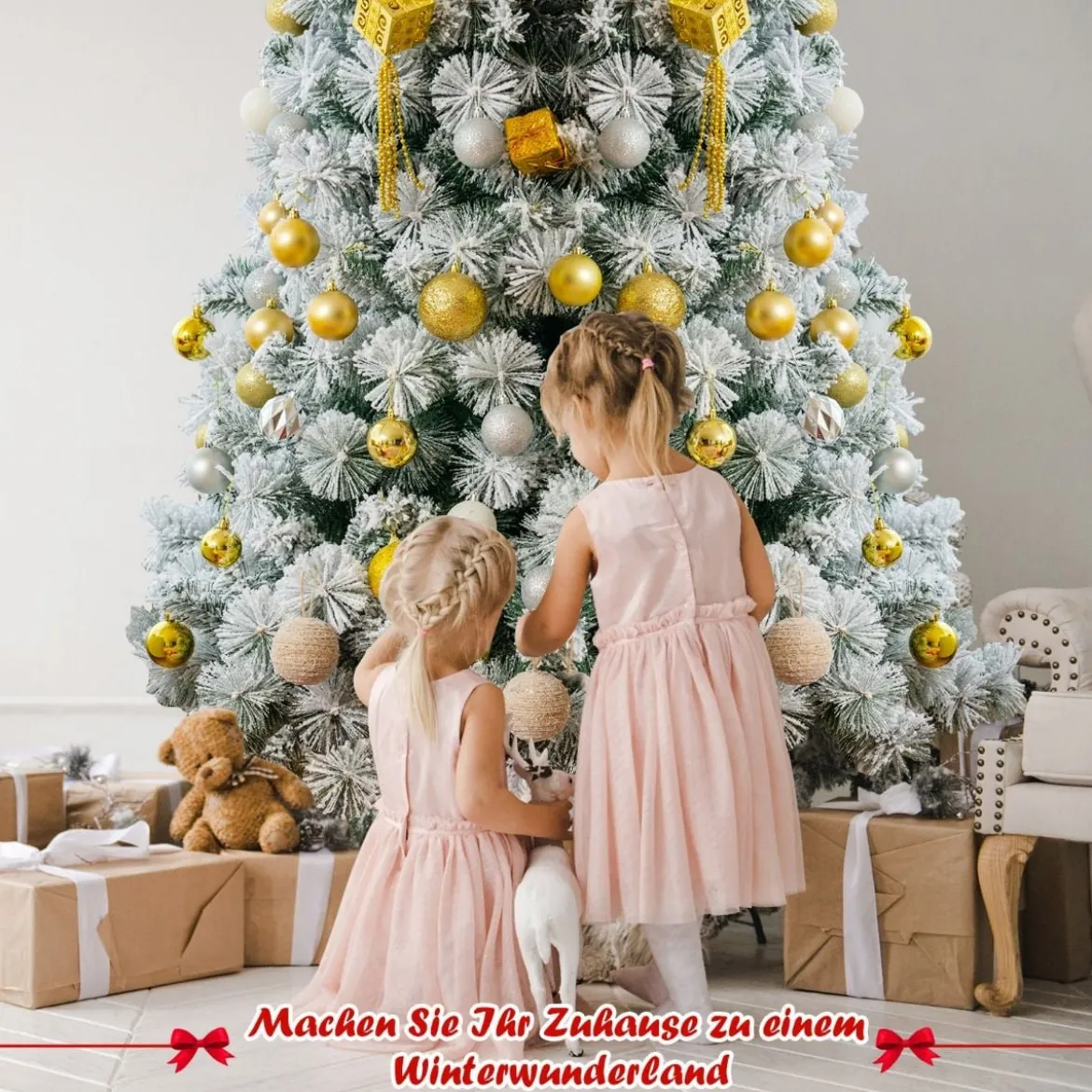 180 cm Hoher Verschneiter Schlanker Weihnachtsbaum Künstlicher Weihnachtsbaum