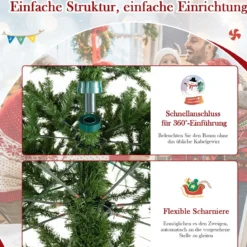 360 cm hoher vorgelichter künstlicher Weihnachtsbaum Schnellanschluss Indoor-Outdoor Weihnachtsdekoration Grün