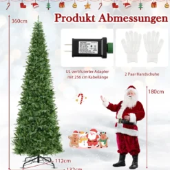 360 cm hoher vorgelichter künstlicher Weihnachtsbaum Schnellanschluss Indoor-Outdoor Weihnachtsdekoration Grün