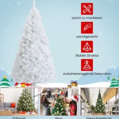 150 cm Hoher Weißer Künstlicher Weihnachtsbaum Scharnier-Weihnachtsbaum aus Premium-PVC