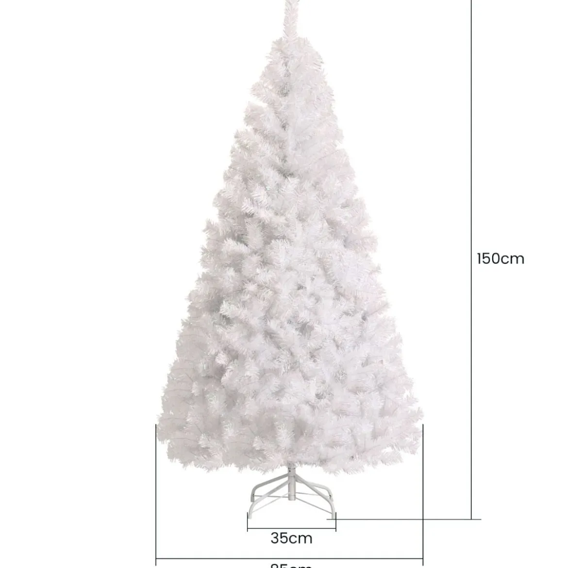 150 cm Hoher Weißer Künstlicher Weihnachtsbaum Scharnier-Weihnachtsbaum aus Premium-PVC