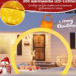 313 cm Hoher Weihnachtsbogen mit Beleuchtung Weihnachten Torbogen Groß Weihnachtsdeko