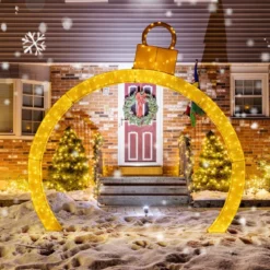 313 cm Hoher Weihnachtsbogen mit Beleuchtung Weihnachten Torbogen Groß Weihnachtsdeko