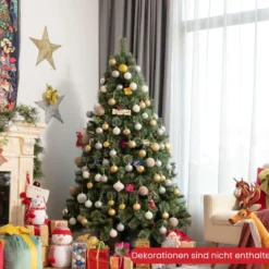 180 cm hohe Weihnachtstanne mit Kiefernzapfen künstlicher Weihnachtsbaum für Zuhause Grün