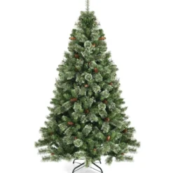 180 cm hohe Weihnachtstanne mit Kiefernzapfen künstlicher Weihnachtsbaum für Zuhause Grün
