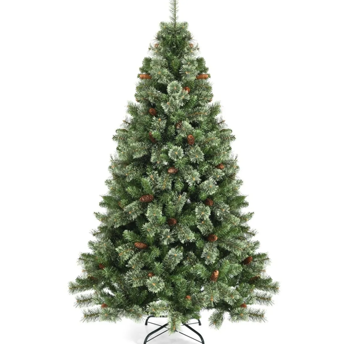 180 cm hohe Weihnachtstanne mit Kiefernzapfen künstlicher Weihnachtsbaum für Zuhause Grün