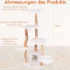 168 cm Holz Kratzbaum mit Plattformen & Höhle & Kratzsäulen & Sisalseil Katzenbaum