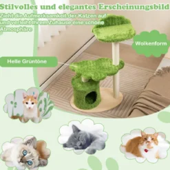 97 cm Katzenbaum mit Komplett Umwickelten Sisal-Kratzpfosten & Gepolstertem Top-Perch