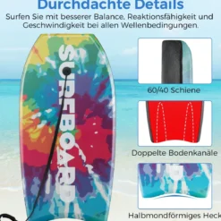 84 cm Kinder Bodyboard mit EPS-Kern & XPE-Deck & HDPE-Unterseite & Handgelenkschlaufe Surfboard