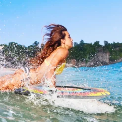 104 cm Kinder Bodyboard mit EPS-Kern & XPE-Deck & HDPE-Unterseite & Handgelenkschlaufe Explosionsmuster