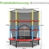 Ø140 cm Kinder-Trampolin mit Sicherheitsnetz Gartentrampolin Kindertrampolin Schwarz + Bunt