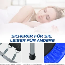 Ø101 cm klappbares Mini-Trampolin Fitness-Trampolin mit höhenverstellbarm Haltegriff