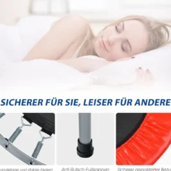 Ø101 cm klappbares Mini-Trampolin Fitness-Trampolin mit höhenverstellbarm Haltegriff