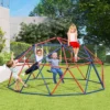 Ø 305cm Kletterkuppel mit Schaukel Klettergerüst in Kuppelform Kletterleiter 363 kg Belastbar Rot