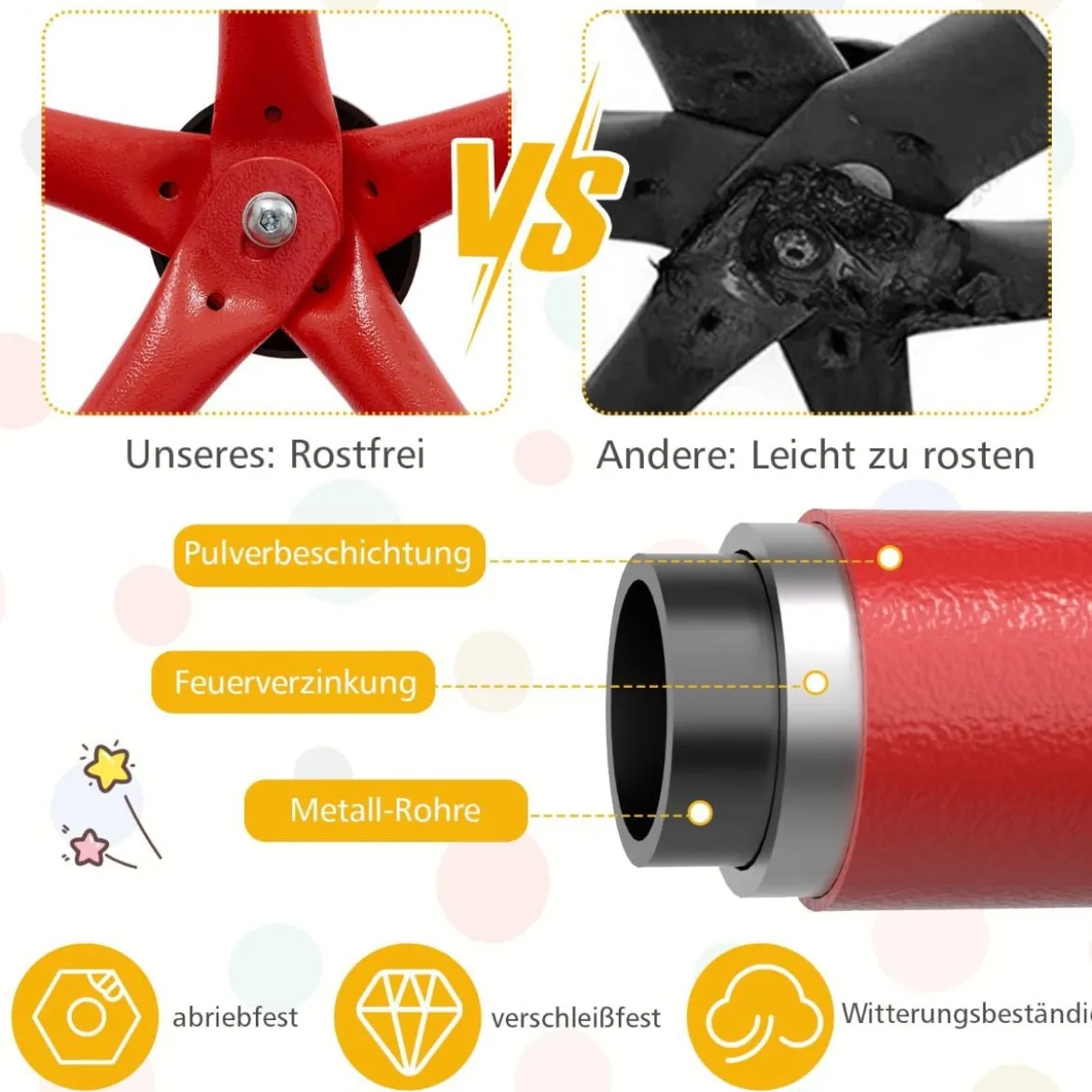 Ø 305cm Kletterkuppel mit Schaukel Klettergerüst in Kuppelform Kletterleiter 363 kg Belastbar Rot