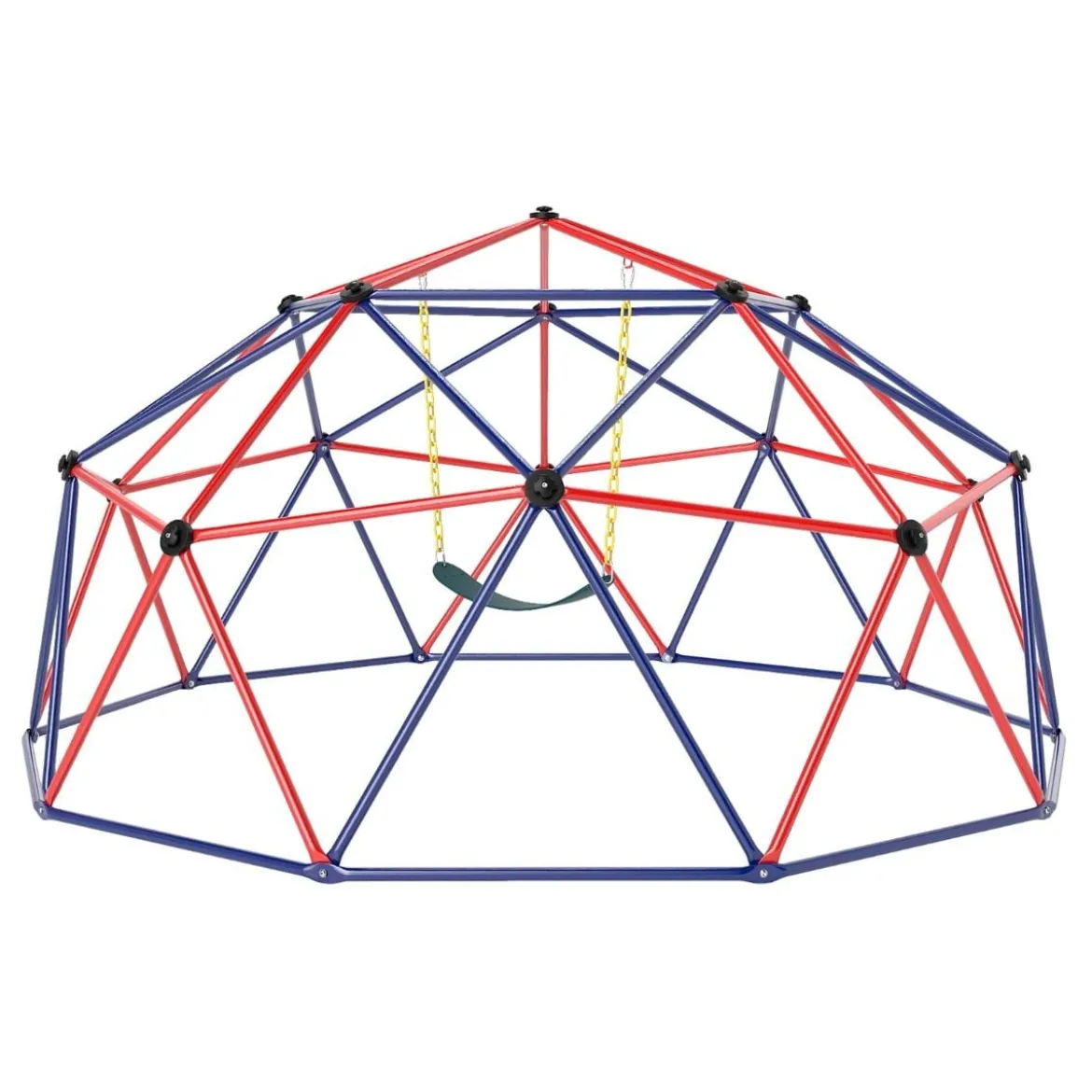 Ø 305cm Kletterkuppel mit Schaukel Klettergerüst in Kuppelform Kletterleiter 363 kg Belastbar Rot
