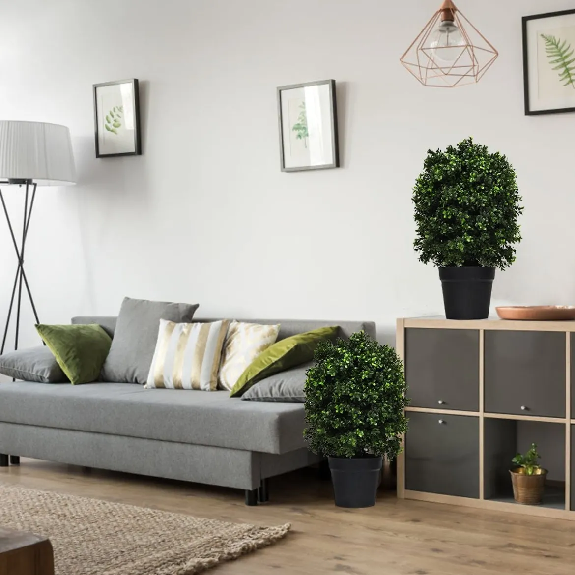 60 cm künstlicher Buchsbaum aus PE-Material Kunstbaum Kunstpflanze Dekoration Grün