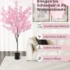 190 cm Künstlicher Kirschblütenbaum Kunstpflanze mit Blüten in Rosa Kunstbaum im Topf