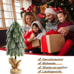 49 cm künstlicher Tisch-Weihnachtsbaum mit Schnee aus neuem PE Miniatur-Weihnachtsbaum Grün + Weiß