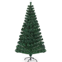 180 cm Künstlicher Weihnachtsbaum Beleuchteter Lichtleitfaser Baum mit LED Lichter Grün