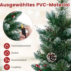 90 cm Künstlicher Weihnachtsbaum im Topf mit Beleuchtung & Beeren Kleiner Tannenbaum