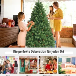 180 cm Künstlicher Weihnachtsbaum Klappbarer Tannenbaum Grün