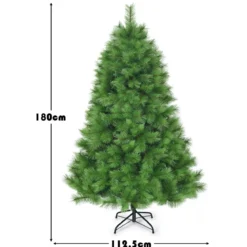 180 cm Künstlicher Weihnachtsbaum Christbaum PVC Nadeln Kunstbaum mit Metallständer Grün