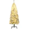 150 cm Künstlicher Weihnachtsbaum mit 180 Warmweißen LED-Lichtern & Schnee Bleistift Tannenbaum