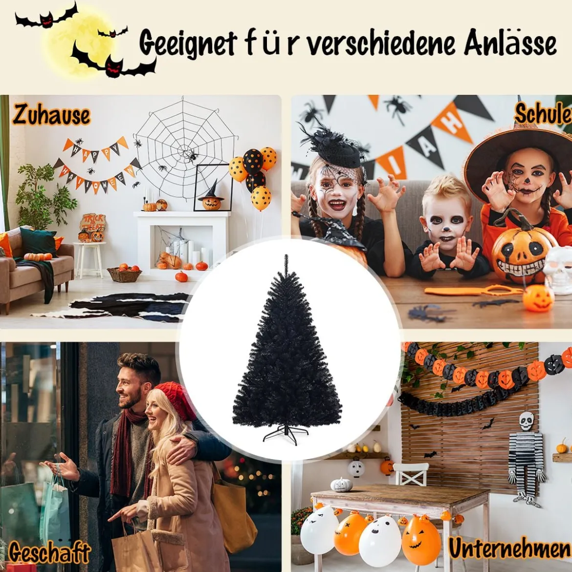 225 cm künstlicher Weihnachtsbaum Christbaum Kunstbaum weinachten Dekobaum Schwarz