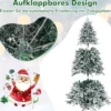 210 cm Künstlicher Weihnachtsbaum mit Beleuchtung und Schnee Tannenbaum mit 300 warmweißen LED-Lichtern