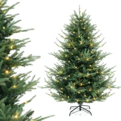180 cm Künstlicher Weihnachtsbaum mit 240 Warmweißen LED Lichtern Tannenbaum