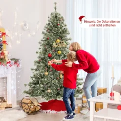 180 cm Künstlicher Weihnachtsbaum mit Beleuchtung Tannenbaum mit 350 mehrfarbigen LED-Lichtern