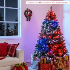 180 cm Künstlicher Weihnachtsbaum mit 370 APP-Gesteuerte Mehrfarbige RGB-Lichter Kunstbaum