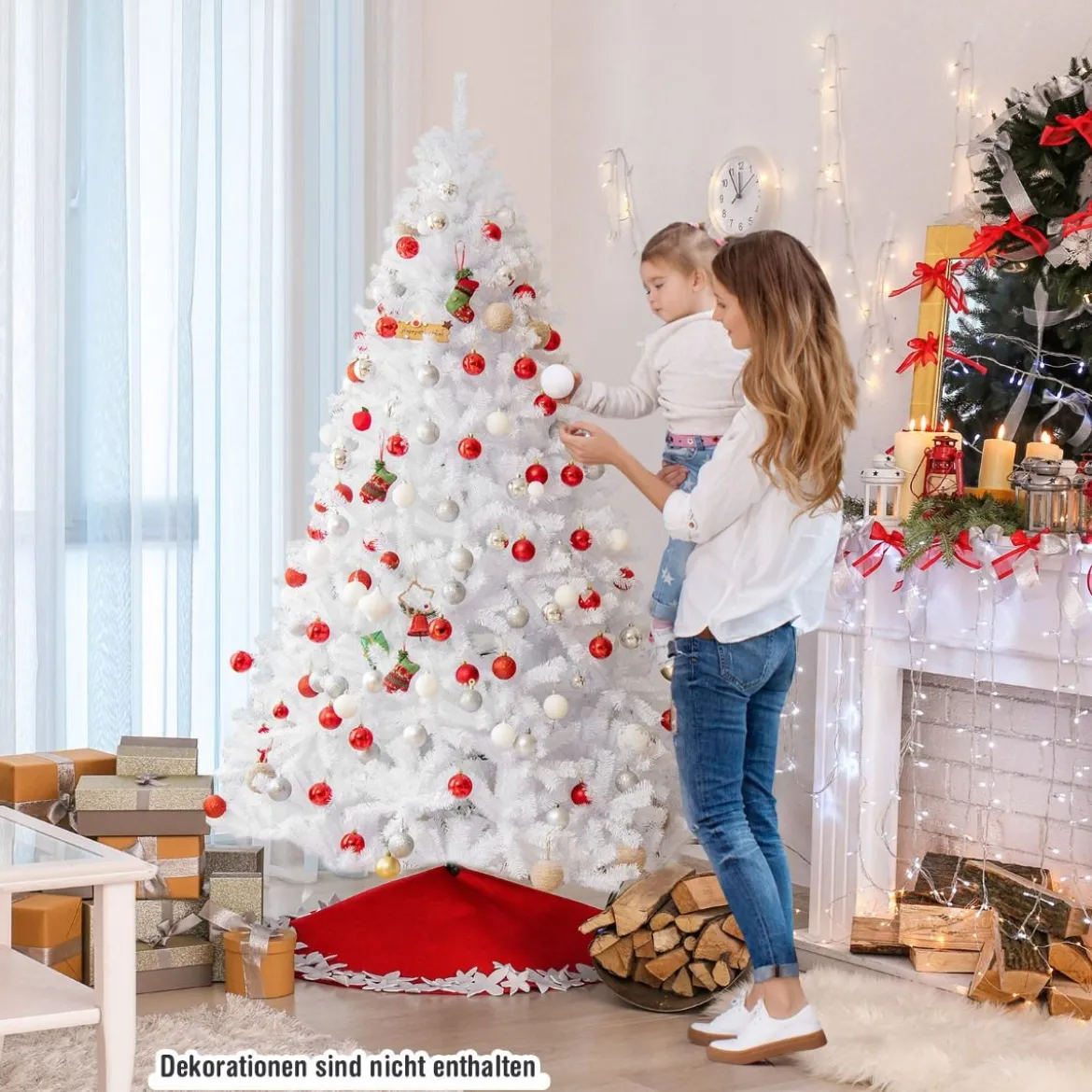 180 cm Künstlicher Weihnachtsbaum mit 1477 Zweigen Tannenbaum für Zuhause