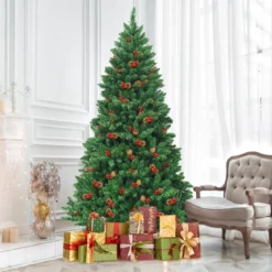 200cm künstlicher Weihnachtsbaum Tannenbaum Christbaummit 1100 Zweigen & Premium Kunstbaum grün