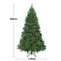 200cm künstlicher Weihnachtsbaum Tannenbaum Christbaummit 1100 Zweigen & Premium Kunstbaum grün