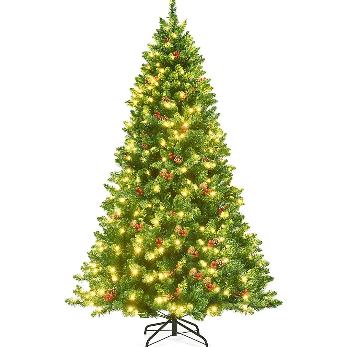 200cm künstlicher Weihnachtsbaum Tannenbaum Christbaummit 1100 Zweigen & Premium Kunstbaum grün