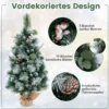 90 cm Künstlicher Weihnachtsbaum mit Beleuchtung & 30 Warmweißen LED Lichtern & Timer