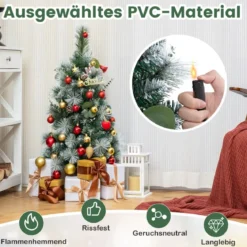 90 cm Künstlicher Weihnachtsbaum mit Beleuchtung & 30 Warmweißen LED Lichtern & Timer