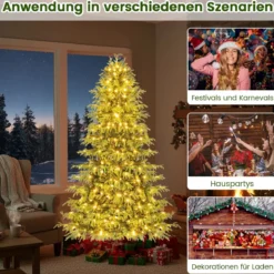 180 cm Künstlicher Weihnachtsbaum mit Beleuchtung Tannenbaum Christbaum Grün
