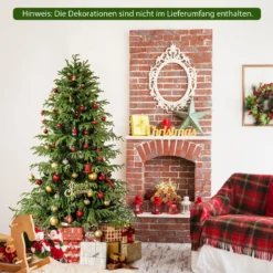 180 cm Künstlicher Weihnachtsbaum mit Beleuchtung Tannenbaum Christbaum Grün