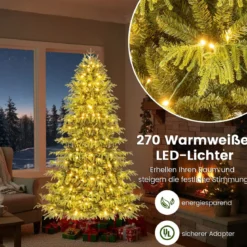 180 cm Künstlicher Weihnachtsbaum mit Beleuchtung Tannenbaum Christbaum Grün