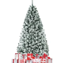 180cm Künstlicher Weihnachtsbaum mit Schnee & Metallständer & PVC Nadeln Tannenbaum