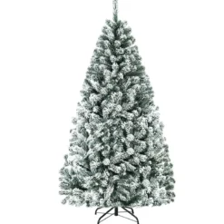 180cm Künstlicher Weihnachtsbaum Schnee Tannenbaum Metallständer Christbaum