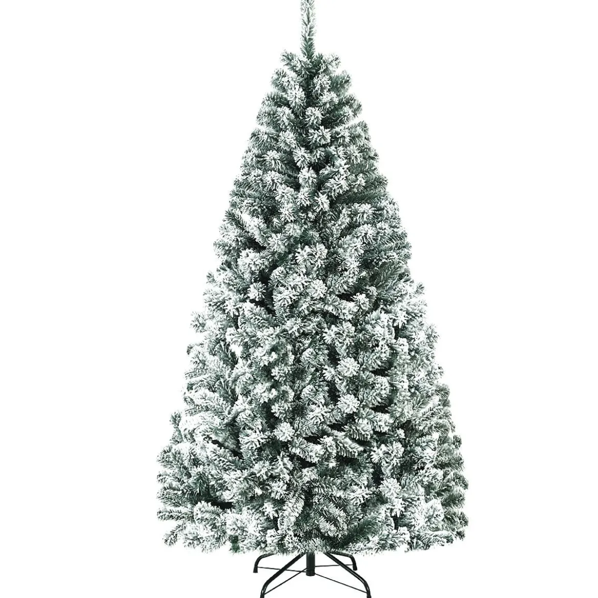 180cm Künstlicher Weihnachtsbaum Schnee Tannenbaum Metallständer Christbaum