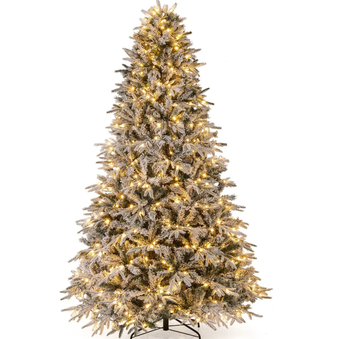 240 cm Künstlicher Weihnachtsbaum mit Beleuchtung & Schnee Tannenbaum Christbaum Kunstbaum