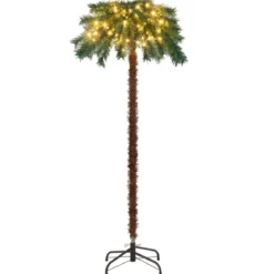 150 cm Künstlicher Weihnachtsbaum Beleuchtete Weihnachtspalme mit Warmweißen Lichtern