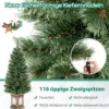 120 cm Künstlicher Weihnachtsbaum im Topf mit Beleuchtung & Lichtern & Timer & Zweigspitzen