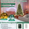 180 cm Künstlicher Weihnachtsbaum mit Beleuchtung & Metallständer Schneebedeckt